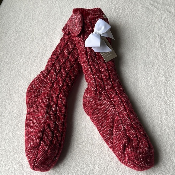 UGG Laila Bow Fleece Lined Socks in Kiss/ Silver - Picture 7 of 12